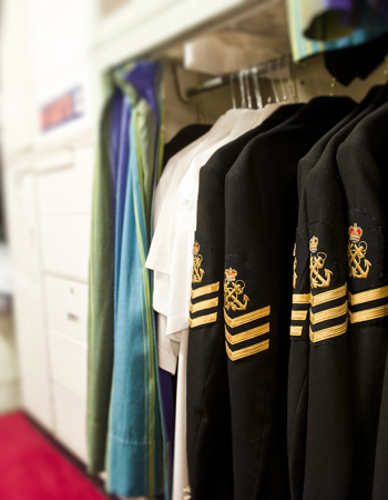 Petty Officers' uniforms aboard The Royal Yacht Britannia