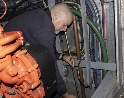 New piping is fitted on Royal Nore's calorifier. 