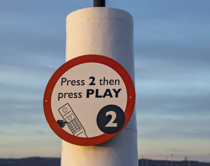 Sign showing the number to play on the audio guide