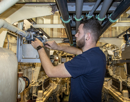 In Fingal's Engine Room, a man services the interface boxes.