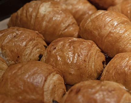 Croissants and pains au chocolat.