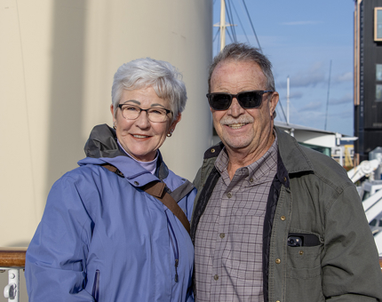 Couple posing aboard Britannia