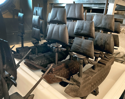 Galleons made from chocolate. 