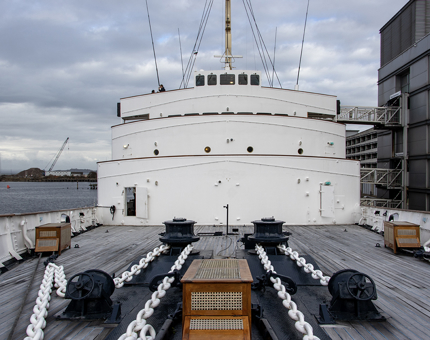 The Bridge and Modesty Bridge from the Foc's'le. 