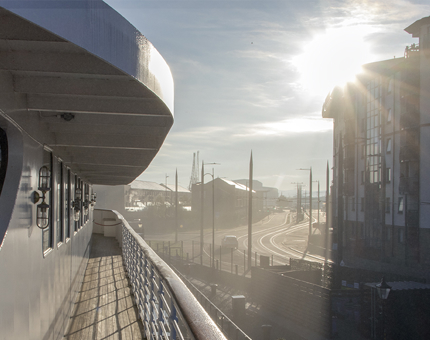 Mist outside a cabin on Fingal. 