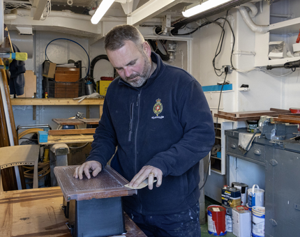 Maintenance aboard Britannia