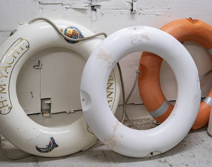 The work on three ceremonial Perrybuoys in progress.