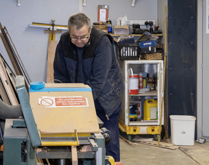 Cutting Wood for Events Table Plan Stands