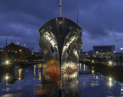 The bow of Fingal at dusk.