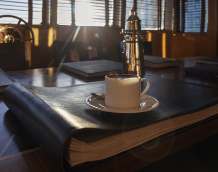 Cup of tea on books