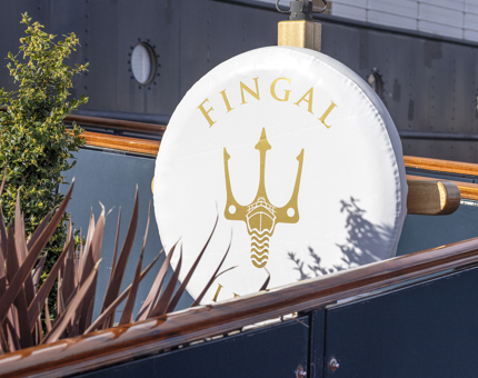 A perrybuoy with a Fingal branded cover at the entrance brow to Fingal.