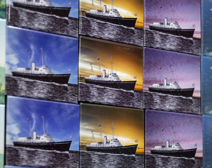 A display of Britannia fridge magnets. 