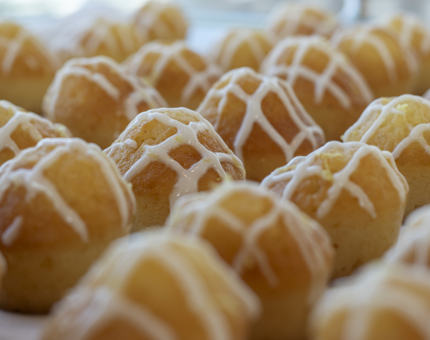 A batch of lemon drizzle cakes.