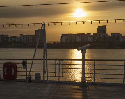 A sunset on the Verandah Deck.