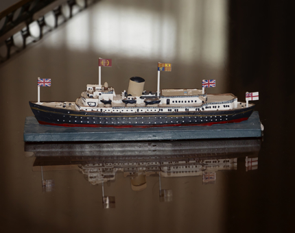 A model of The Royal Yacht Britannia. 
