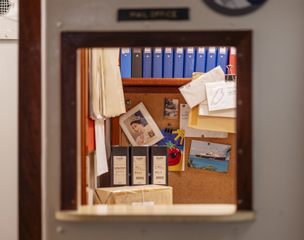 A view into the onboard Post Office. 