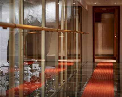 A View of the Engine Room walkway aboard Fingal Hotel.