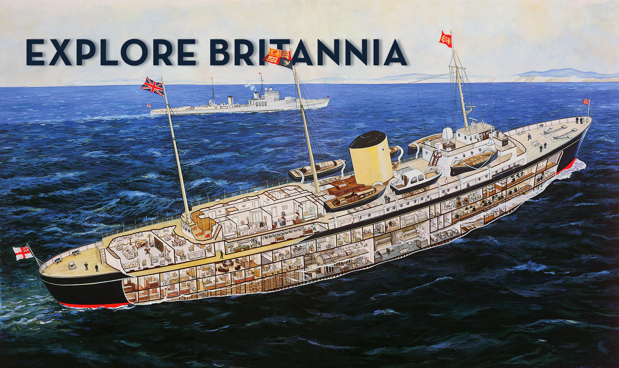 Royal Yacht Britannia Boat Drawing Guide illustration