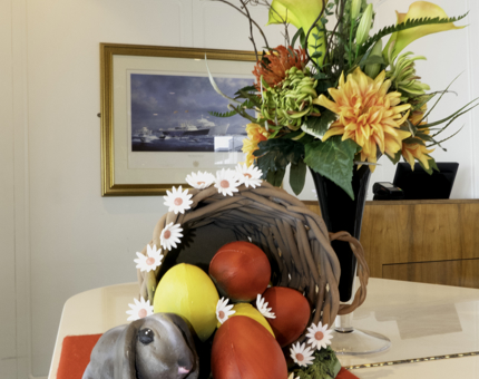 Our wonderful Easter chocolate sculpture can be seen in the Royal Deck Tearoom