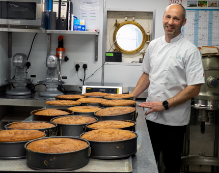 Making Victoria Sponge cakes