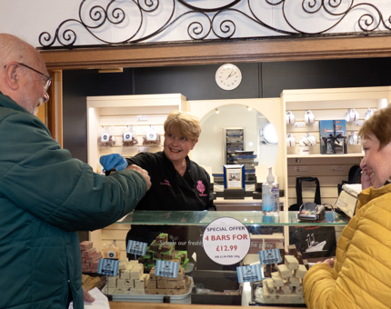 Couple being served at the NAAFI