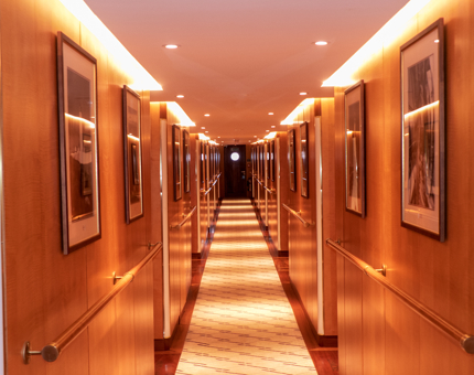 Bedroom corridor aboard Fingal.