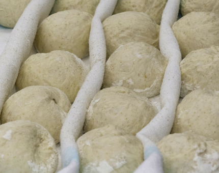 Dough ready for the oven. 