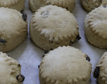 Tray of fruit scones
