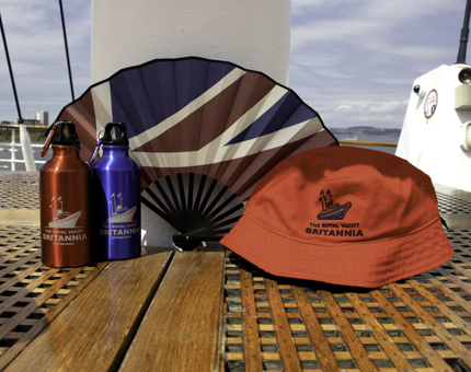 Water bottle, fan and hat