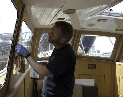Maintenance being carried out on board