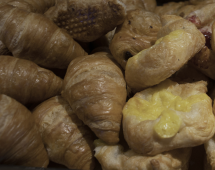 Pasties served at breakfast aboard Fingal
