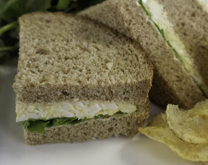 Egg mayonnaise sandwich in the Royal Deck Tea Room