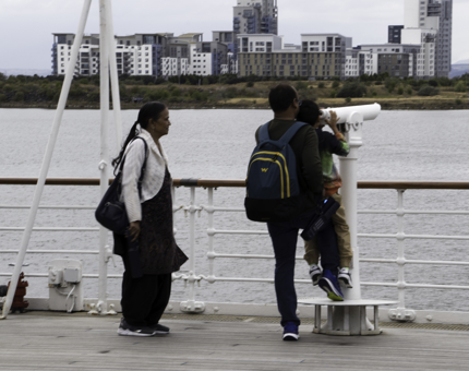 Visitors on Britannia's deck.