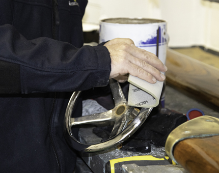 A close-up look at the wheel. 