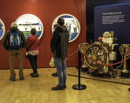Visitors enjoy learning about the history of Royal yachts.