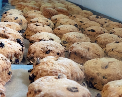 Freshly baked scones.