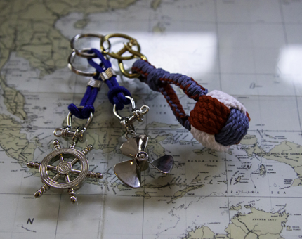 Three novelty nautical keyrings from the Gift Shop. 