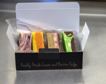 A selection box of Britannia's fudge. 