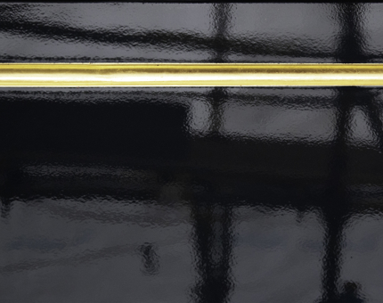 Close-up of the gold leaf cavita line on Bloodhound.