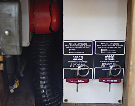 A close-up of the completed work showing the Fire Suppression System. 