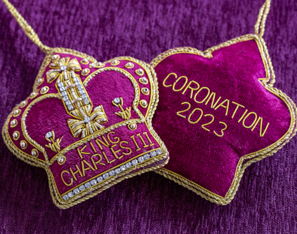 Our Gift Shop has a wonderful range of King Charles III Coronation souvenirs, including this hanging decoration.