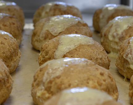 Straight out of the oven, cheese scones