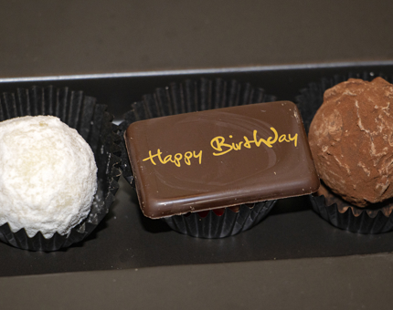 We are delighted to be the location of guest celebrations. Happy birthday chocolates await in their cabin.
