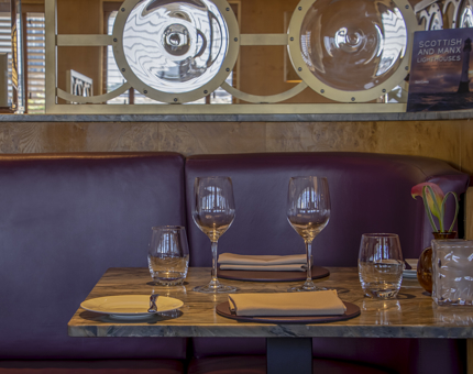 A table in The Lighthouse Restaurant & Bar at Fingal. 