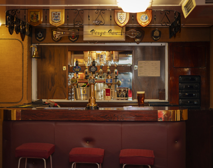 A bar int he Crew's Mess aboard Britannia. 